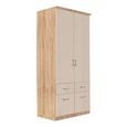 Celle Wardrobe - 91cm - 2 Door - Sonoma Oak & Champagne - 4 Drawer & Extras