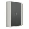 Rauch Celle Super 117cm 2 Door Corner Wardrobe - Alpine White and Metallic Dark Grey