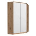Rauch Celle Super 117cm 2 Door Corner Wardrobe - Artisan Oak and Alpine White