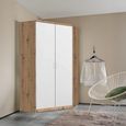 Rauch Celle Super 117cm 2 Door Corner Wardrobe - Artisan Oak and Alpine White