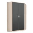 Rauch Celle Super 117cm 2 Door Corner Wardrobe - Champagne and Metallic Dark Grey