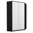 Rauch Celle Super 117cm 2 Door Corner Wardrobe - Metallic Dark Grey and Alpine White