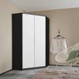 Rauch Celle Super 117cm 2 Door Corner Wardrobe - Metallic Dark Grey and Alpine White