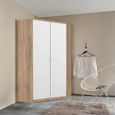 Rauch Celle Super 117cm 2 Door Corner Wardrobe - Sonoma Oak and Alpine White