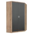 Rauch Celle Super 117cm 2 Door Corner Wardrobe - Sonoma Oak and Metallic Dark Grey