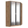 Rauch Celle Super 117cm 2 Door Corner Wardrobe with Mirror - Artisan Oak and Metallic Dark Grey