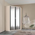 Rauch Celle Super 117cm 2 Door Corner Wardrobe with Mirror - Champagne and Metallic Dark Grey