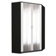 Rauch Celle Super 117cm 2 Door Corner Wardrobe with Mirror - Metallic Dark Grey and Alpine White