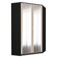 Rauch Celle Super 117cm 2 Door Corner Wardrobe with Mirror - Metallic Dark Grey and Champagne