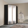 Rauch Celle Super 117cm 2 Door Corner Wardrobe with Mirror - Metallic Dark Grey and Champagne