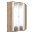 Rauch Celle Super 117cm 2 Door Corner Wardrobe with Mirror - Sonoma Oak and Alpine White