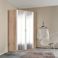 Rauch Celle Super 117cm 2 Door Corner Wardrobe with Mirror - Sonoma Oak and Alpine White