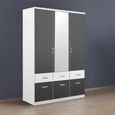 Celle Super Wardrobe - 136cm - 3 Door - Combi - Alpine White & Metallic Dark Grey