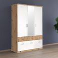 Celle Super Wardrobe - 136cm - 3 Door - Combi - Artisan Oak & Alpine White