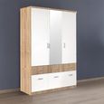 Celle Super Wardrobe - 136cm - 3 Door - Combi - Sonoma Oak & Alpine White