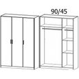 Celle Super Wardrobe - 136cm - 3 Door - Alpine White & Metallic Dark Grey