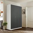 Celle Super Wardrobe - 136cm - 3 Door - Alpine White & Metallic Dark Grey