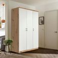 Celle Super Wardrobe - 136cm - 3 Door - Artisan Oak & Alpine White