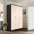 Celle Super Wardrobe - 136cm - 3 Door - Metallic Dark Grey & Champagne