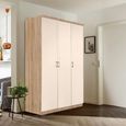 Celle Super Wardrobe - 136cm - 3 Door - Sonoma Oak & Champagne