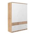 Celle Super Wardrobe - 136cm - 3 Door - 6 Drawer - Sonoma Oak & Alpine White