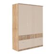 Celle Super Wardrobe - 136cm - 3 Door - 6 Drawer - Sonoma Oak & Champagne