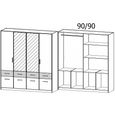 Celle Super Wardrobe - 181cm - 4 Door - Combi - Metallic Dark Grey & Alpine White