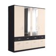 Celle Super Wardrobe - 181cm - 4 Door - Combi - Metallic Dark Grey & Champagne