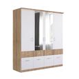 Celle Super Wardrobe - 181cm - 4 Door - Combi - Sonoma Oak & Alpine White