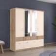 Celle Super Wardrobe - 181cm - 4 Door - Combi - Sonoma Oak & Champagne