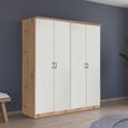 Celle Super Wardrobe - 181cm - 4 Door - Artisan Oak & Alpine White
