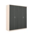Celle Super Wardrobe - 181cm - 4 Door - Champagne & Metallic Dark Grey