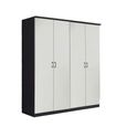 Celle Super Wardrobe - 181cm - 4 Door - Metallic Dark Grey & Alpine White