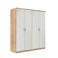 Celle Super Wardrobe - 181cm - 4 Door - Sonoma Oak & Alpine White