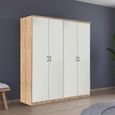 Celle Super Wardrobe - 181cm - 4 Door - Sonoma Oak & Alpine White