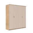 Celle Super Wardrobe - 181cm - 4 Door - Sonoma Oak & Champagne