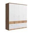 Celle Super Wardrobe - 181cm - 4 Door - with Drawer - Artisan Oak & Alpine White
