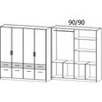 Celle Super Wardrobe - 181cm - 4 Door - with Drawer - Champagne & Metallic Dark Grey