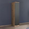 Rauch Celle Super 47cm 1 LH Door Wardrobe - Artisan Oak and Metallic Dark Grey