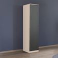 Celle Super Wardrobe - 47cm - 1 Door - Champagne & Metallic Dark Grey - LH