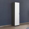 Rauch Celle Super 47cm 1 LH Door Wardrobe - Metallic Dark Grey and Alpine White