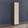 Rauch Celle Super 47cm 1 LH Door Wardrobe - Metallic Dark Grey and Champagne