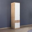 Rauch Celle Super 47cm 1 LH Door Wardrobe with Drawer - Sonoma Oak and Alpine White