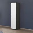 Rauch Celle Super 47cm 1 RH Door Wardrobe - Metallic Dark Grey and Alpine White
