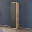 Rauch Celle Super 47cm 1 RH Door Wardrobe - Sonoma Oak and Metallic Dark Grey