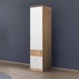 Rauch Celle Super 47cm 1 RH Door Wardrobe with Drawer - Artisan Oak and Alpine White