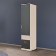 Rauch Celle Super 47cm 1 RH Door Wardrobe with Drawer - Champagne and Metallic Dark Grey