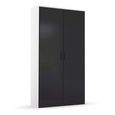 Rauch Celle Super 91cm 2 Door Wardrobe - Alpine White and Metallic Dark Grey