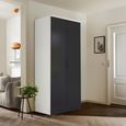 Rauch Celle Super 91cm 2 Door Wardrobe - Alpine White and Metallic Dark Grey