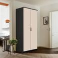 Rauch Celle Super 91cm 2 Door Wardrobe - Metallic Dark Grey and Champagne